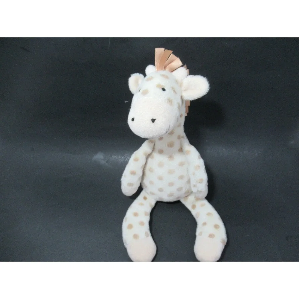 Little Jellycat Georgie Giraffe plush chime rattle cream‎ beige tan spots baby
